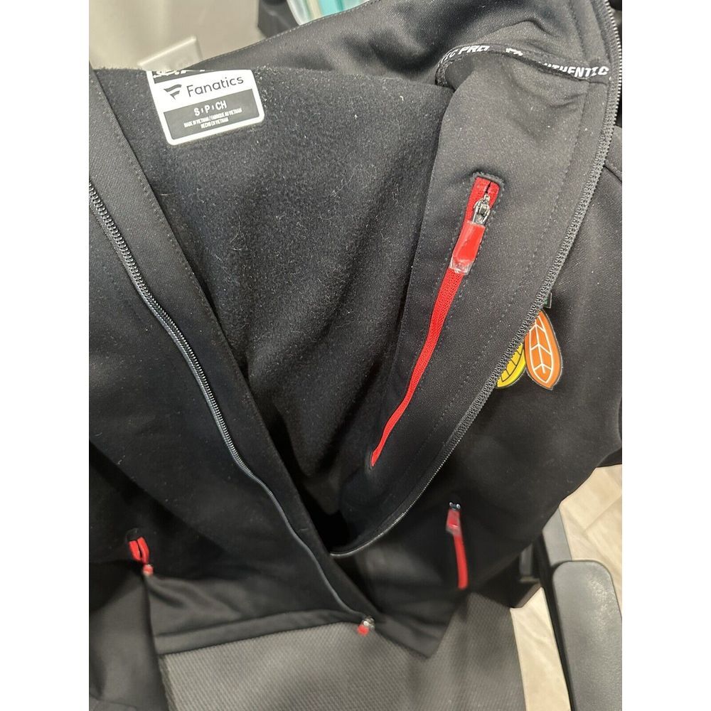 Men's Fanatics Black Chicago Blackhawks Full-Zip Fleece Jacket - Small - Picture 7 of 9
